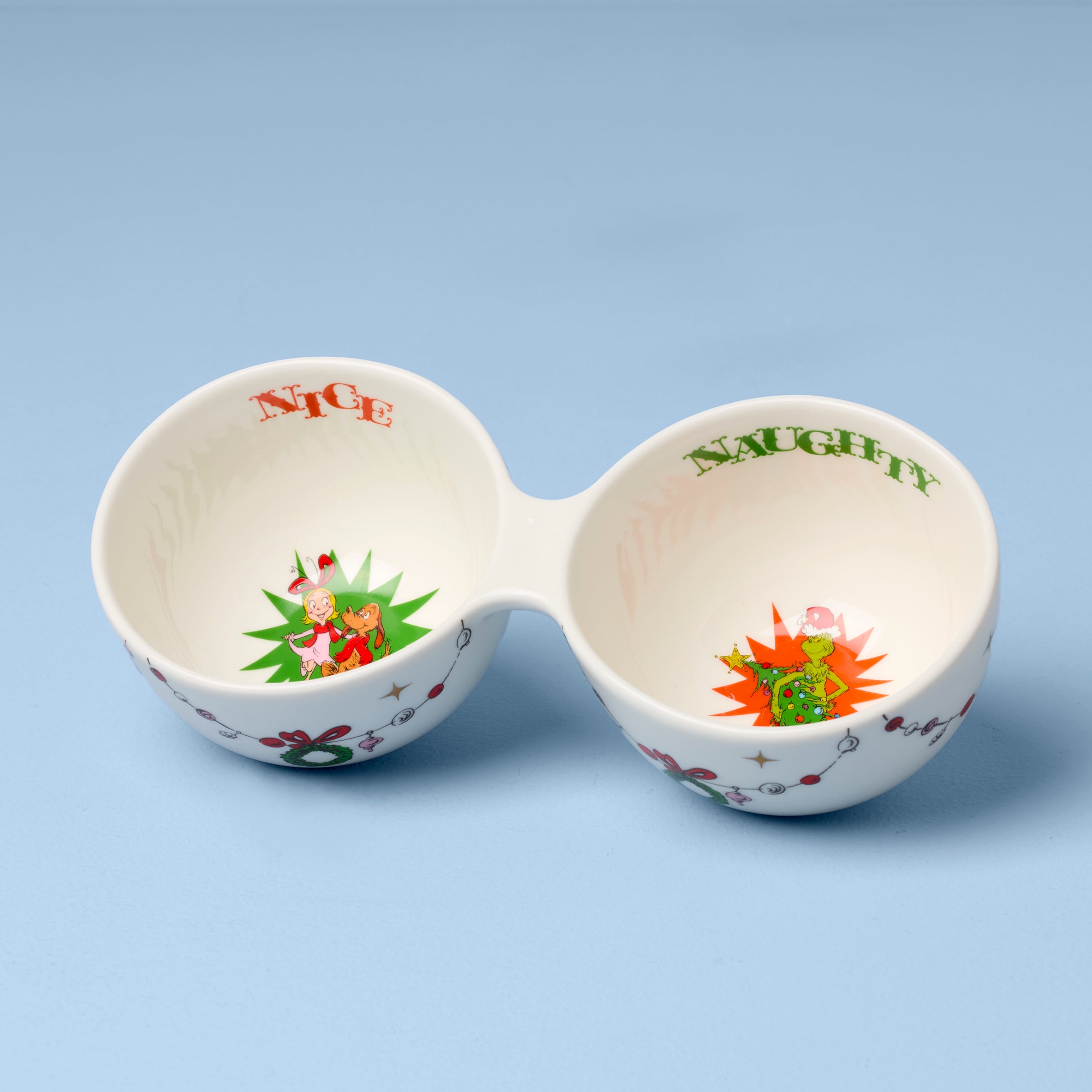 Merry Grinchmas Naughty or Nice Double Dip Bowl