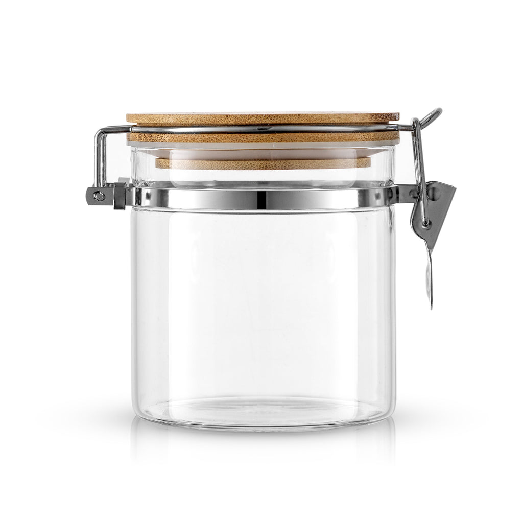 Storage Jars with Airtight Bamboo Clamp Lids Set