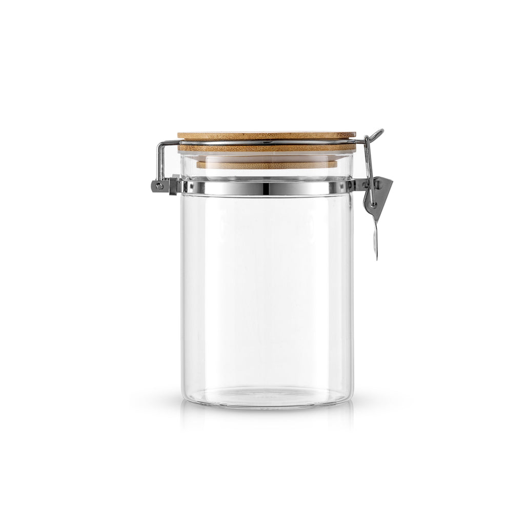 Storage Jars with Airtight Bamboo Clamp Lids Set