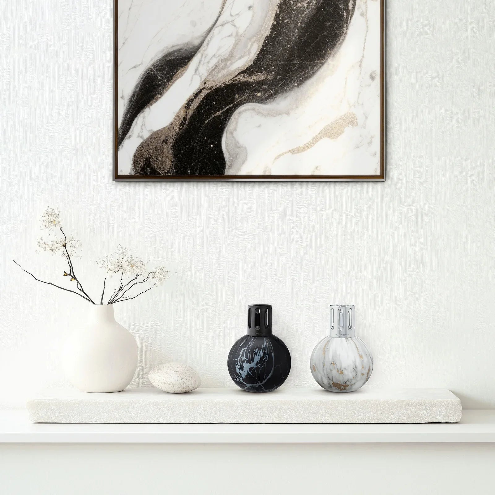Marbled Fragrance Lamp | White